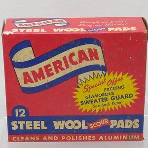American Wool Pads Box Vintage Circa 1950s Great Décor Item EUC